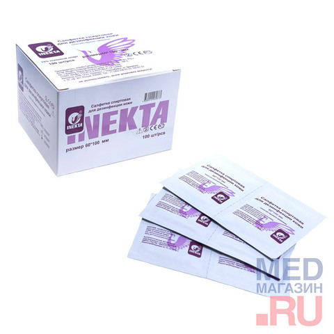 Салфетки спиртовые 35×65мм (100шт) Инекта