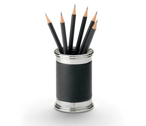 Стакан для ручек Graf von Faber-Castell обтянутый кожей черный