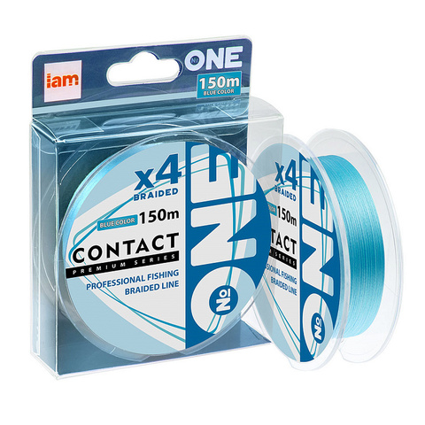 Плетеный шнур Number ONE Contact 4X-150 blue 0.3PE/0.090mm продажа от 4 шт.