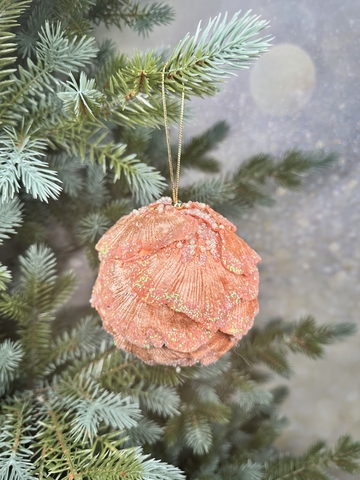 Шар 10см ChristmasDeLuxe premium collection персиковый