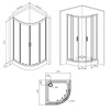 Am.Pm W90G-401-100BT Душевое ограждение Gem 1/4 Rond 100x100 стекло прозрачное, профиль черный матовый, бе