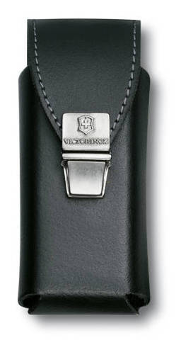 Чехол Victorinox для SwissTool Plus, кожаный, черный, замок с пружинной защелкой , в пакете с подвес
