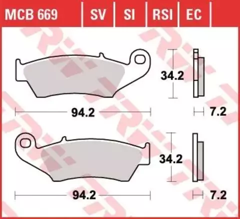 Колодки тормозные дисковые MCB669SV