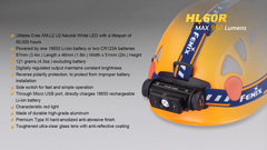 Фонарь налобный Fenix HL60R 950lm аккумуляторный (желтый)