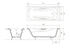 Aquatek AQ8050FH-00 ГАММА ванна чугунная эмалированная 1500x750 в комплекте с 4-мя ножками и 2-мя ручками