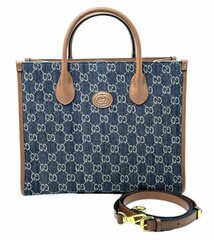 Маленькая сумка-тоут Gucci GG Supreme из парусины синий