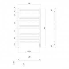 Полотенцесушитель электрический Lemark Unit - LM45910Z (П10 500x900), диммер справа, хром