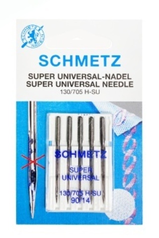 Иглы Schmetz стандартные с покрытием антиклей 130/705H-SU № 90, 5 шт