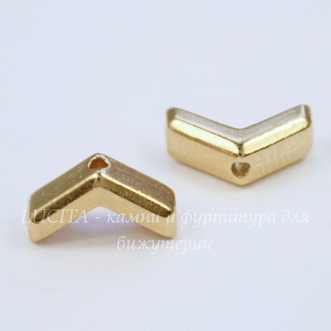 Бусина TierraCast "Chevron" 10х5 мм (цвет-золото)