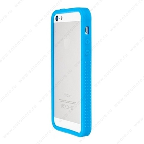 Бампер силиконовый для iPhone SE/ 5s/ 5C/ 5 голубой