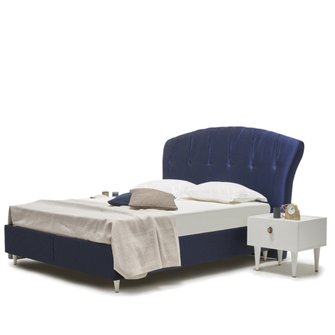 Кровать FOLK Enza Home с ящиком для белья синяя