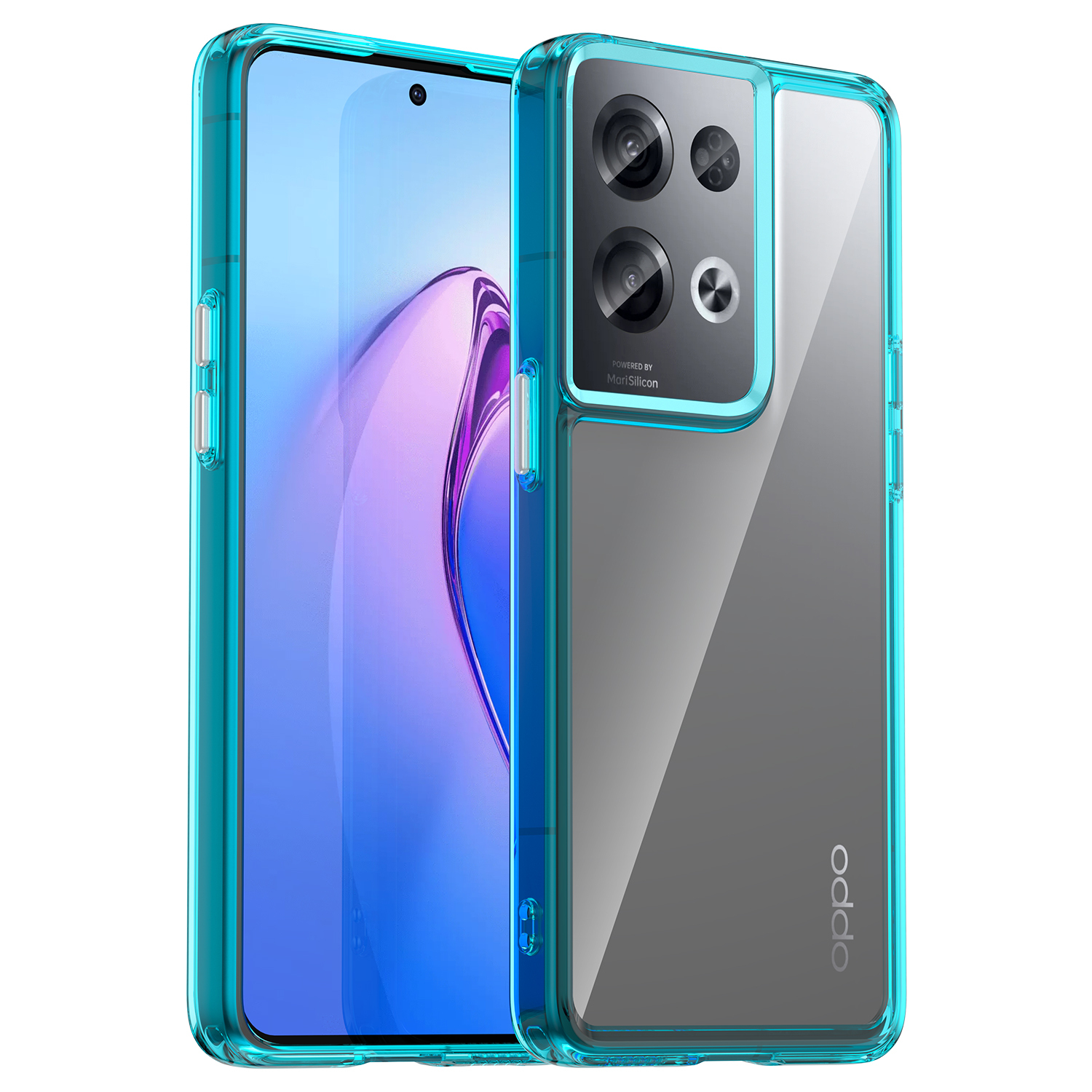 ✓ Чехол с мягкими боковыми рамками бирюзового цвета для OPPO Reno 8 Pro+ 5G  Китайская версия, мягкий отклик кнопок - купить по отличной цене 🤑 в  интернет магазине caseport в Москве и СПб