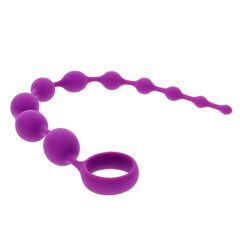 Лиловая анальная цепочка Beaded Adventure - 35,5 см. - 