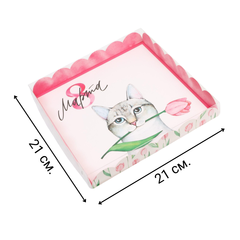 Коробочка для печенья «8 марта. Кот», 21 х 21 х 3 см