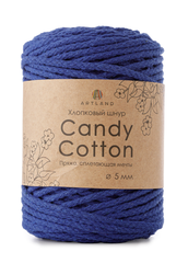 Плетёный шнур Candy cotton 5 мм, 500 гр, 100% х/б, 100 м, синий