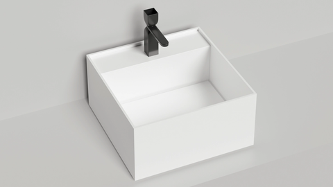 Salini 130522TMF ARMONIA SQUARE TOP 02 без отверстия под смеситель Раковина накладная без отверстия под смеситель, декоративная накладка на слив, RAL полностью