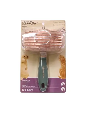 Сликер с S-образной формой каучуковых зубчиков и технологией выдвижной платформы для кошек и собак, размер М