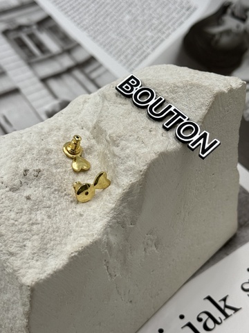 Заглушки для серег с сердцем золото (пара)