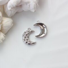 Подвеска Месяц фактурный, 20*15 мм, родий П815