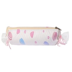 Пенал - косметичка Alingar, ПВХ, молния, 210 х 60 х 40 мм, "Конфетка-3", бежевый (макарунсы)