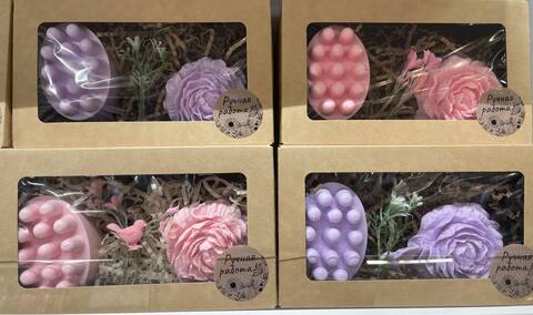 Наборы мыла «Цветы с птичками»