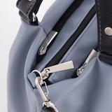 Сумка Саломея 607 гладкий серо-голубой + черный