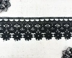 Кружево плетеное, ш. 5,5 см, чёрный