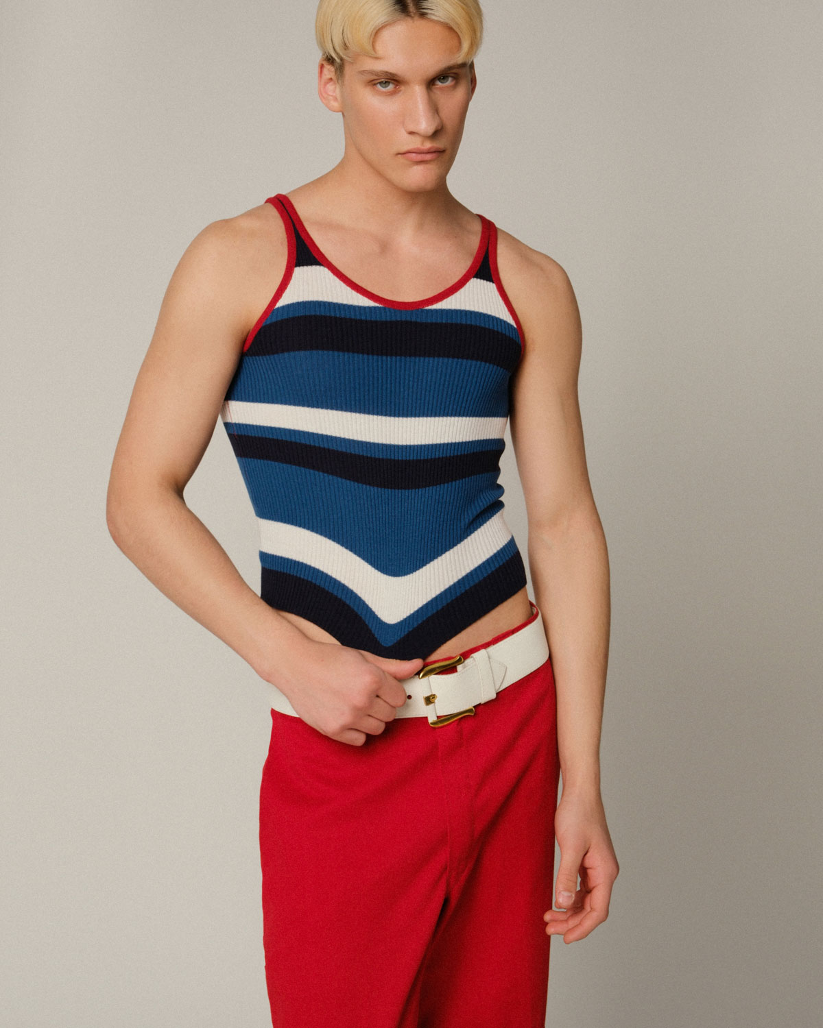 Трикотажный топ в полоску