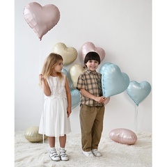 Г 18''/46 см, Сердце изящное, Сатин, Розовый (Pastel Pink), 1 шт.