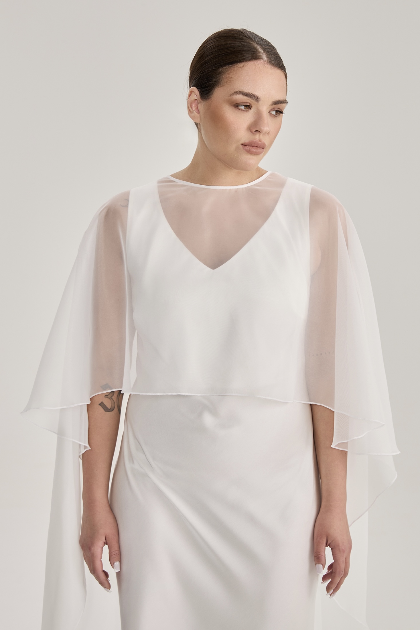 Накидка удлиненная, молочный