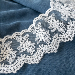 Кружево ажурное, белое, ширина 5,5 см, белое, длина 90 см
