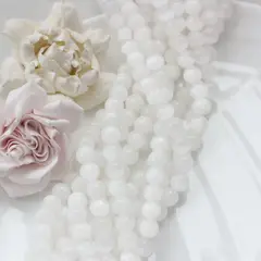 Селенит бусины, шарик, белый, 8 мм, 1 нить, К020