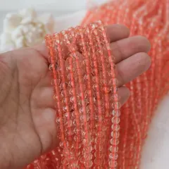 Бусины стеклянные бледно-персиковые 
