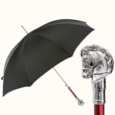зонт-трость с серебряным конем