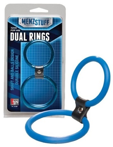 Синее двойное эрекционное кольцо Dual Rings Blue - Dream Toys MenzStuff 20026