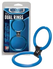 Синее двойное эрекционное кольцо Dual Rings Blue - 