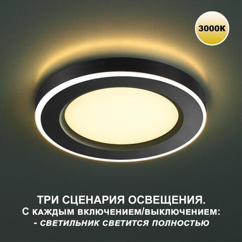 Встраиваемый светодиодный светильник Novotech SPAN 359021, IP20 LED 3000К 12W+4W 100-265V 1120Лм