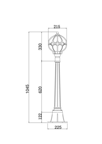 Уличный cтолб Outdoor Via O023FL-01G