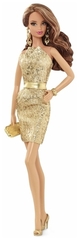 Кукла Barbie Городской блеск Золотистое платье