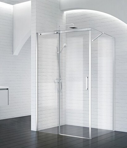 BelBagno ACQUA-AH-1-140/100-C-Cr Душевой уголок прямоугольный. Одна раздвижная дверь. Стекло 8 мм, прозрачное, хром