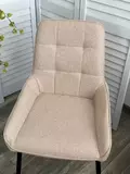 фото 2 Стул CARACAS Barrel-09 Бежевый, ткань / черный каркас / Товарный знак DISAUR на profcook.ru