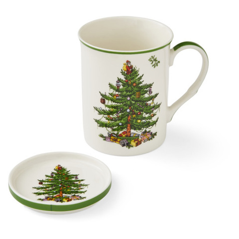 Кружка с подставкой 350мл Spode Рождественская ель