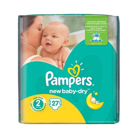 Подгузники PAMPERS New Baby Dry Newborn 2-5 кг 27 шт