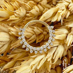 Кликер "Sunset" - Желтое золото - White CZ