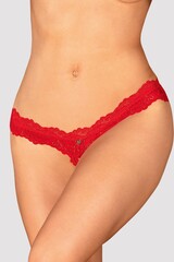 Трусы стринги OBSESSIVE AMOR CHERRIS Thong crotchless_Красный