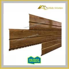 Сайдинг металлический L -Брус ХL ECOSTEEL Глянцевый 0,5мм Мореный дуб (в наличии)