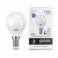Лампа Gauss LED Elementary Шар 12W E14 950lm 6500K 53132