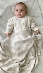 Плед вязаный Simple "Звездочки" (экрю-бронза)