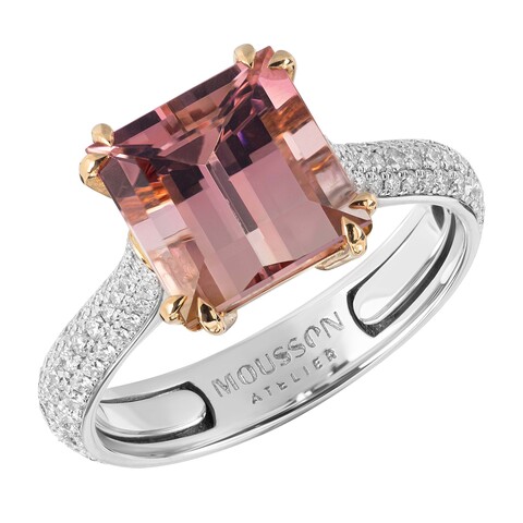 Кольцо с турмалином и бриллиантами, R0070-50/1