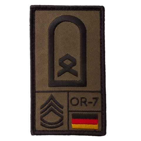 Café Viereck Rank Patch Hauptfeldwebel oliv